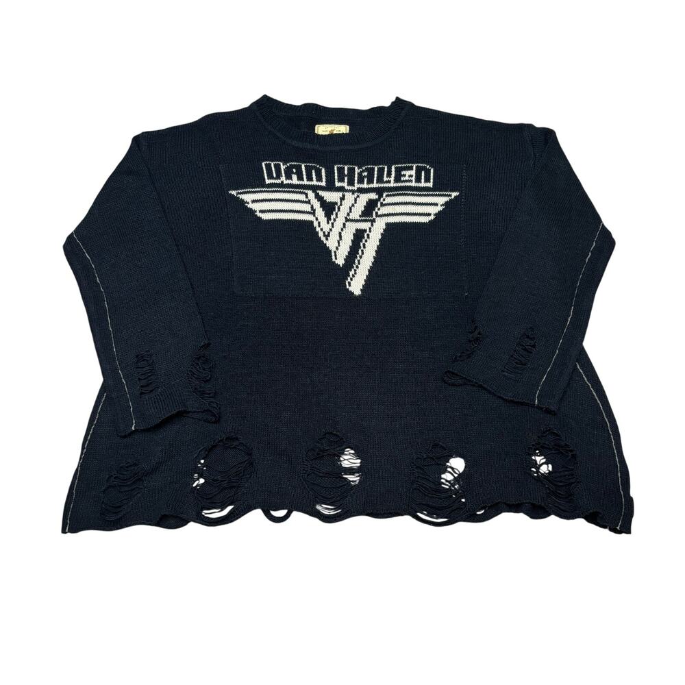 Trunk Ltd Van Halen Distressed Knit Sweater Women's Medium Grunge Punk